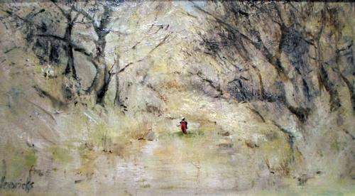 W Hendriks - Lonely road - A beautiful oil painting! Low price!!